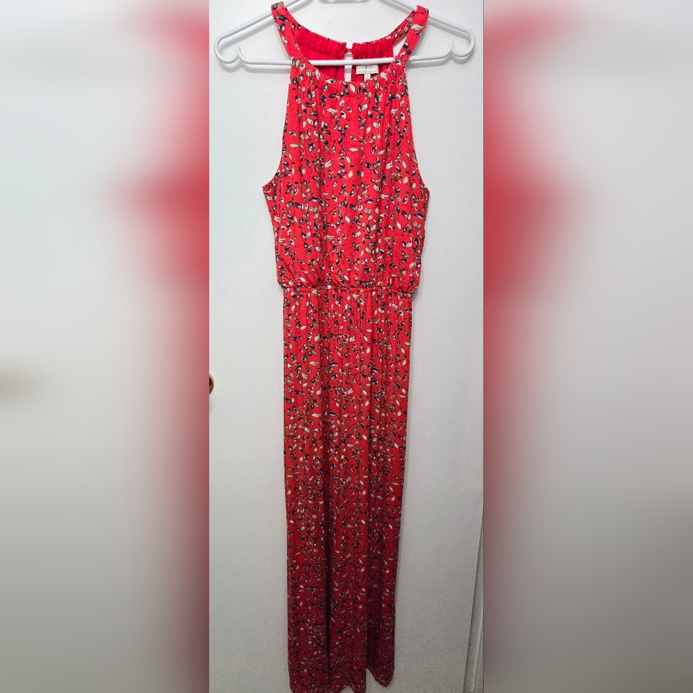 Lucky Brand Red Floral Maxi Dress Size S